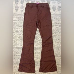 Edikted Luna Faux Leather Flare Jeans